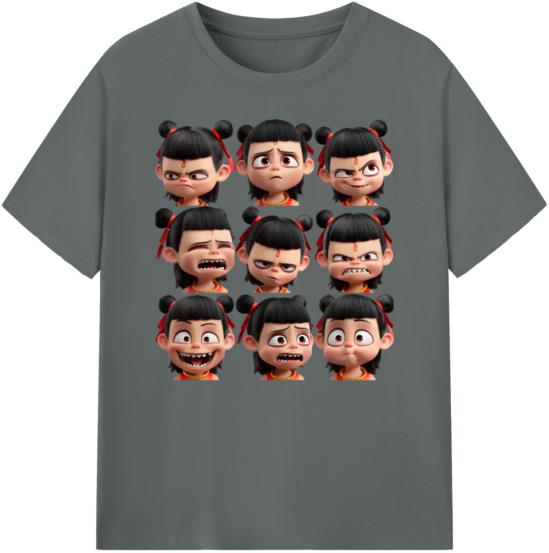 （画像用） Ne Zha 2 ナタ 魔童の大暴れ 綿100％ メンズ半袖Tシャツ｜肌触りやわらか＆通気性